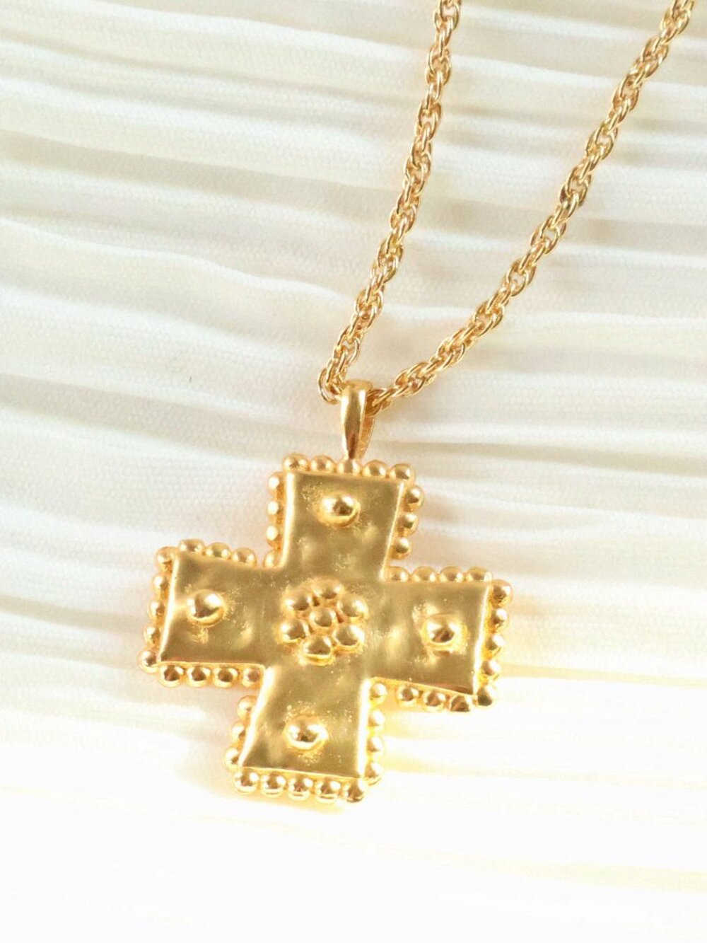 Julie Vos Gold Cross Pendant Necklace